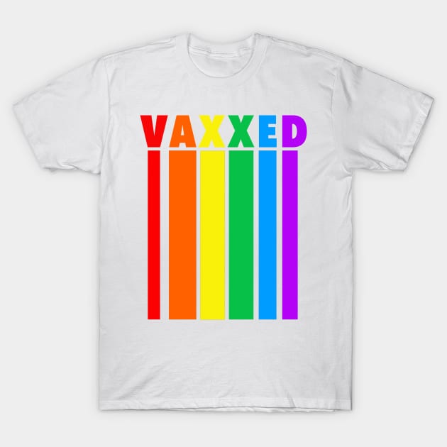 Vaxxed Pride Rainbow T-Shirt by skittlemypony